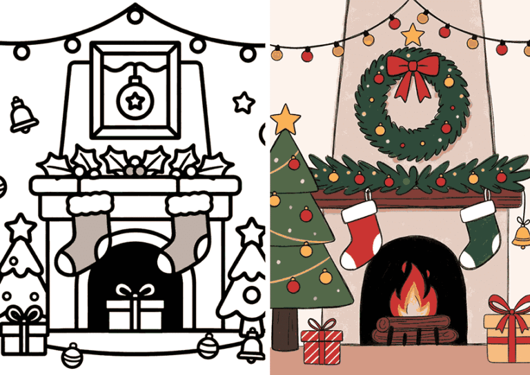 Easy Christmas Coloring Pages