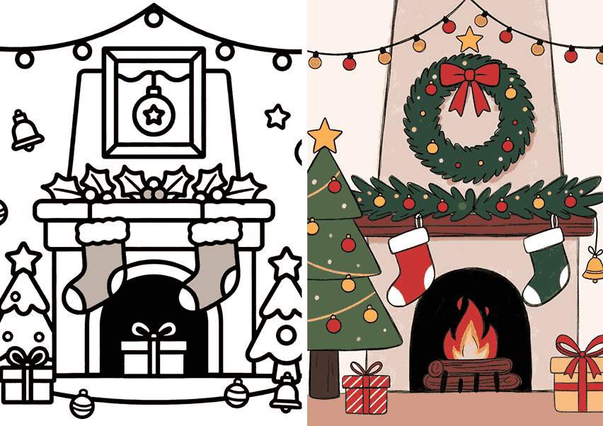 Easy Christmas Coloring Pages