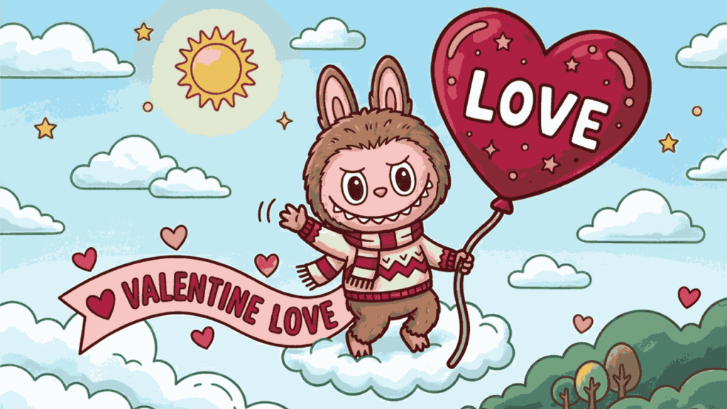 Labubu Valentine’s Day Coloring Pages