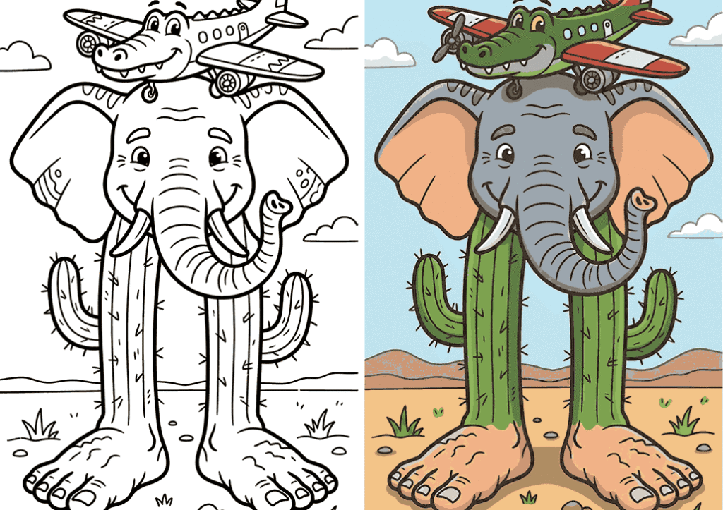 Brainrot Bombardiro Crocodilo Coloring Pages