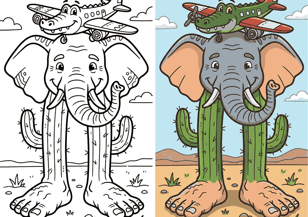 Brainrot Bombardiro Crocodilo Coloring Pages