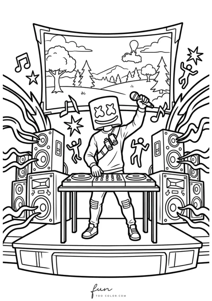 Marshmello DJ Hero Coloring Page