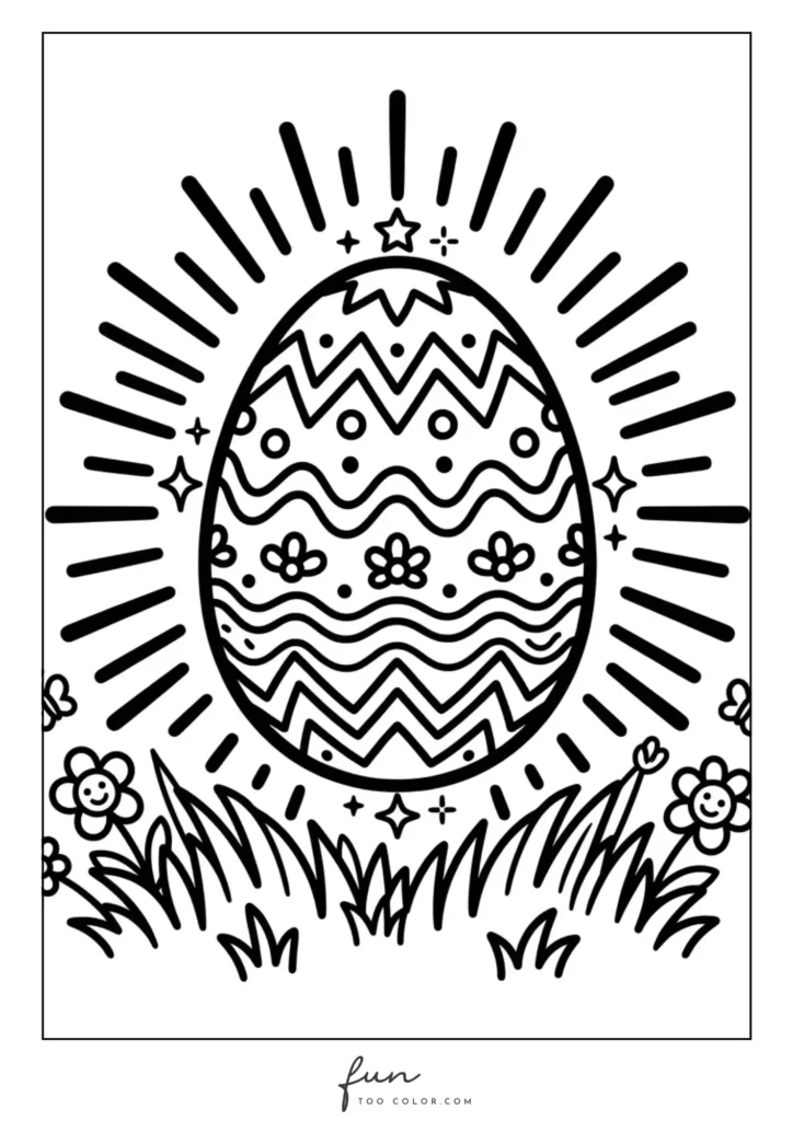 Radiant Easter Egg Coloring Page
